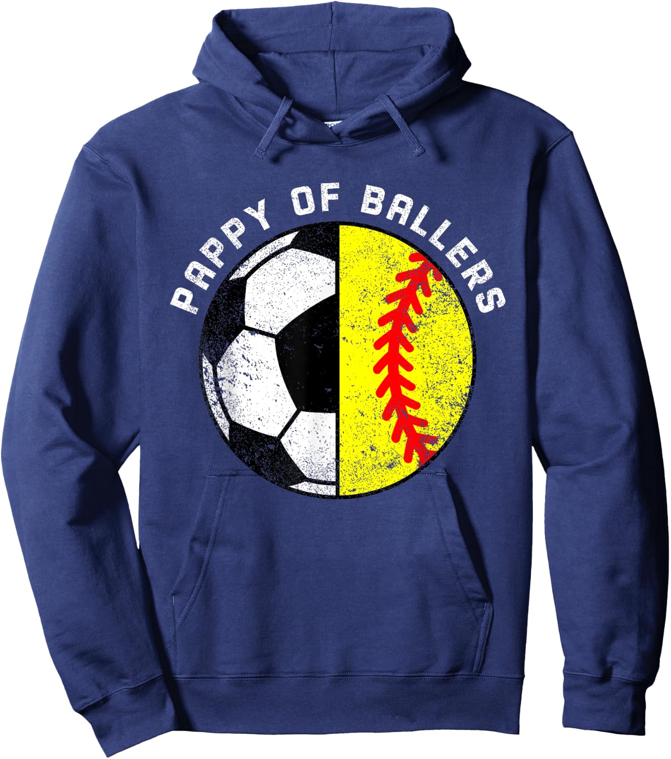Pappy Of Ballers Funny Soccer Softball Pappy Hoodie - Hoodie | Navy