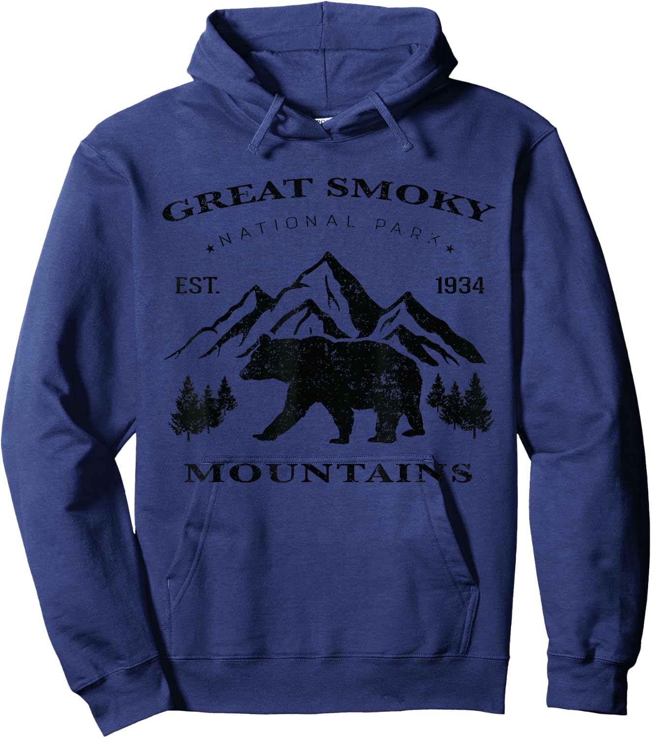 Vintage Great Smoky Mountains National Park kids Hiking Hoodie - Hoodie | Navy