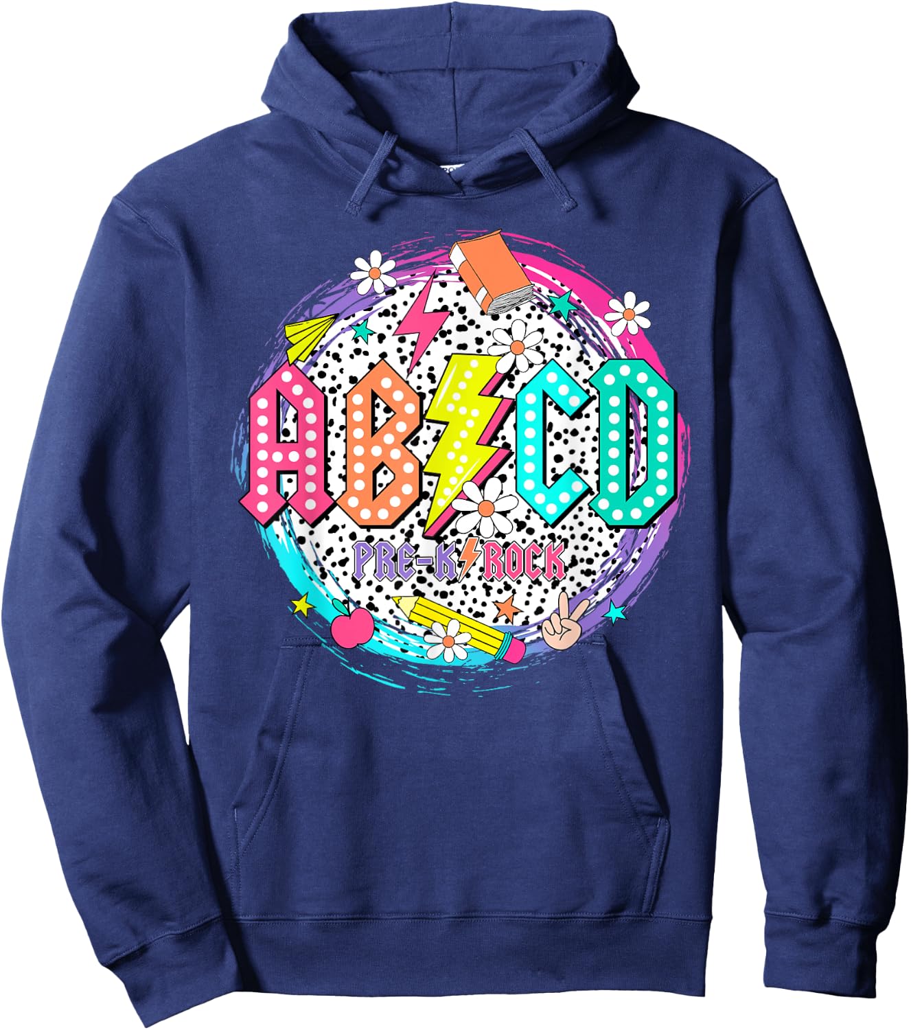 Cute Funny for Prek Teacher ABCD Rock Pre-K Rocks Hoodie - Hoodie | Navy
