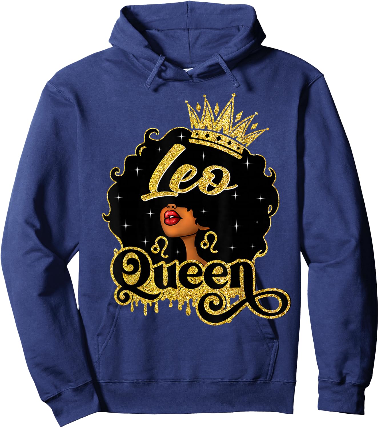 Leo Queen African American Afro Women It's My Birthday Hoodie - Hoodie | Navy