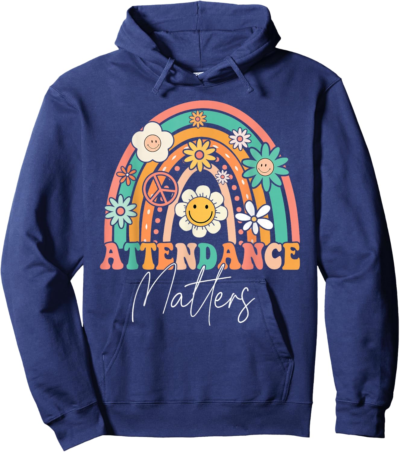 Attendance Matters Groovy School Student Class Attendance Hoodie - Hoodie | Navy