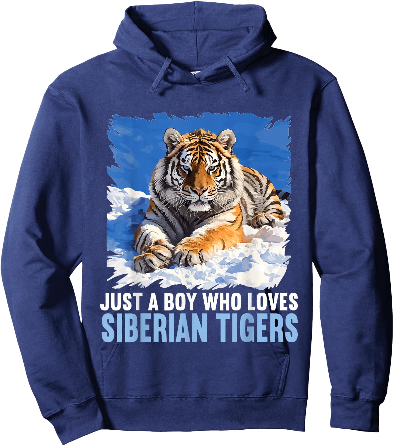 Just a Boy who loves Siberian Tigers Siberian Tiger Hoodie - Hoodie | Navy