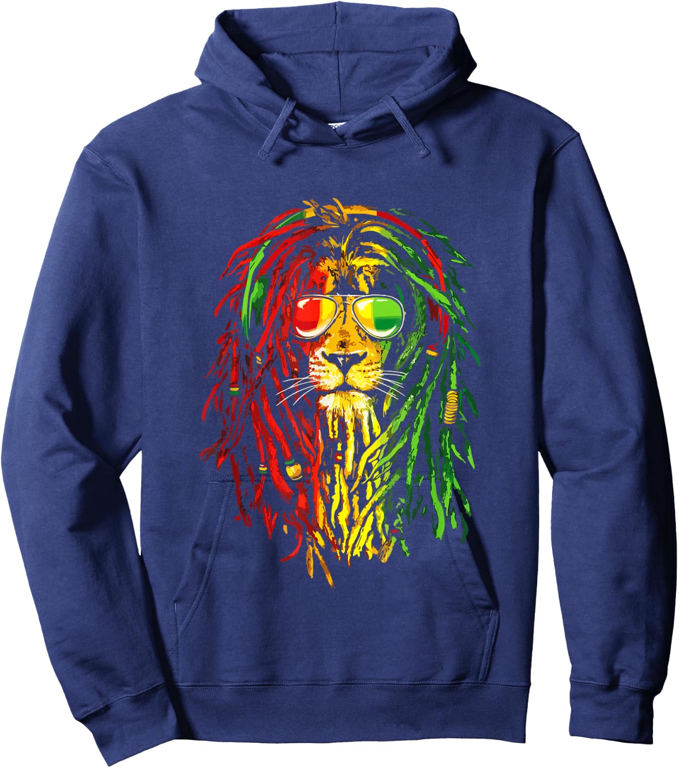 Reggae Music lovers , Jamaican royal lion Hoodie - Hoodie | Navy