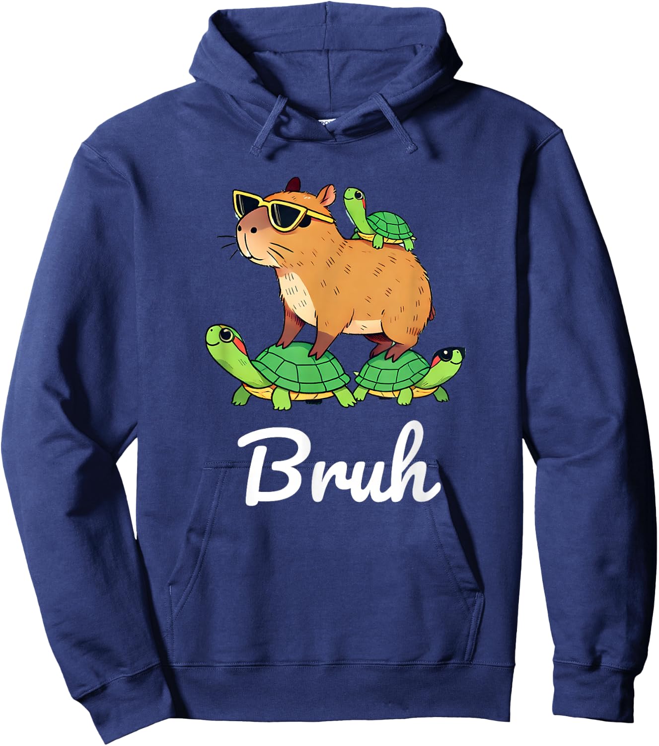 Bruh Capybara Capybaras meme Retro Lover Gifts Rodent Funny Hoodie - Hoodie | Navy