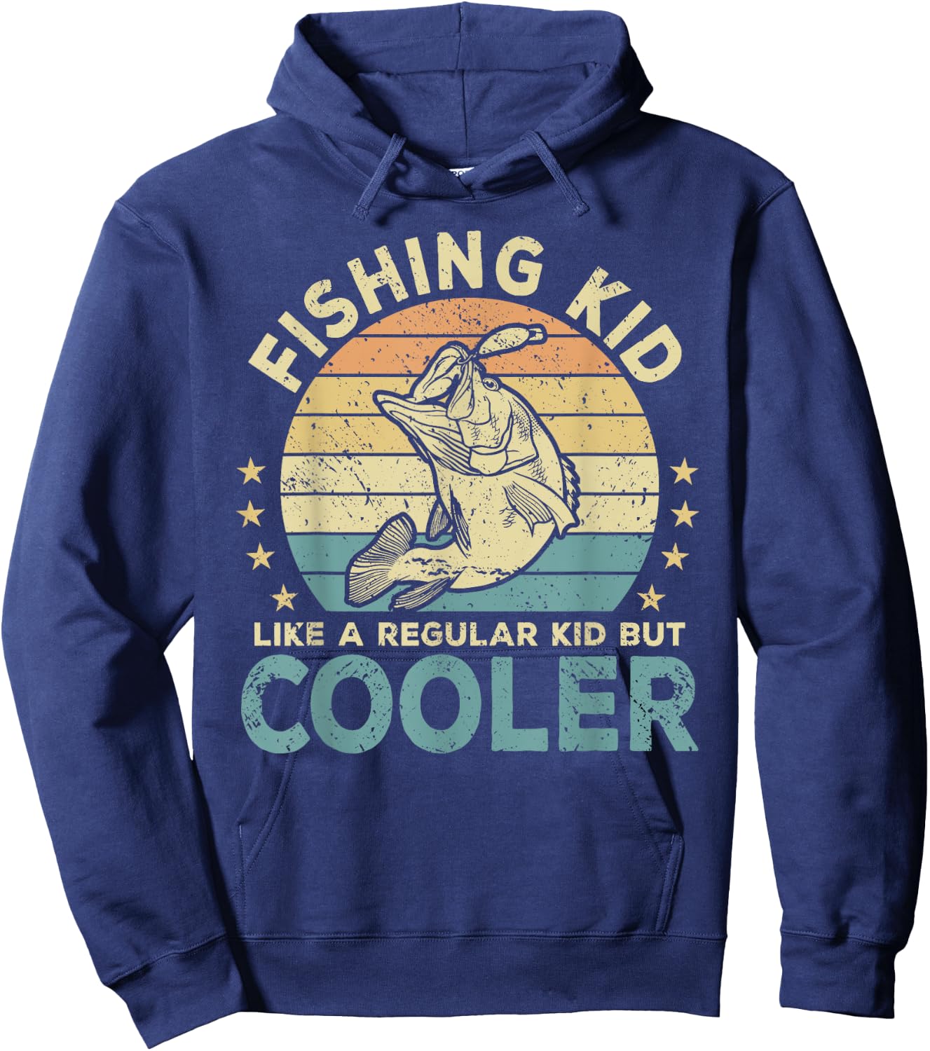 Fishing Kid Fish Funny Fisherman Hoodie - Hoodie | Navy