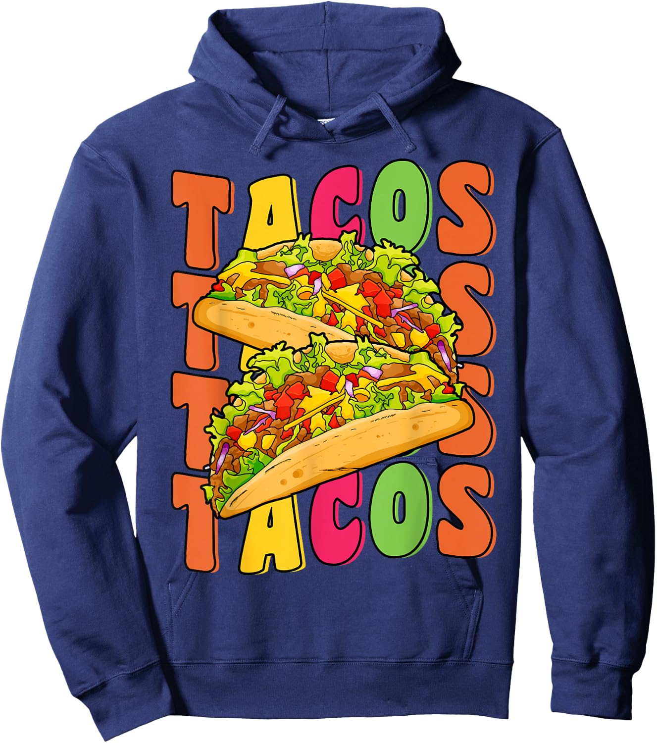 Groovy Taco Tuesday Retro Funny Taco Lover Cinco De Mayo Hoodie - Hoodie | Navy