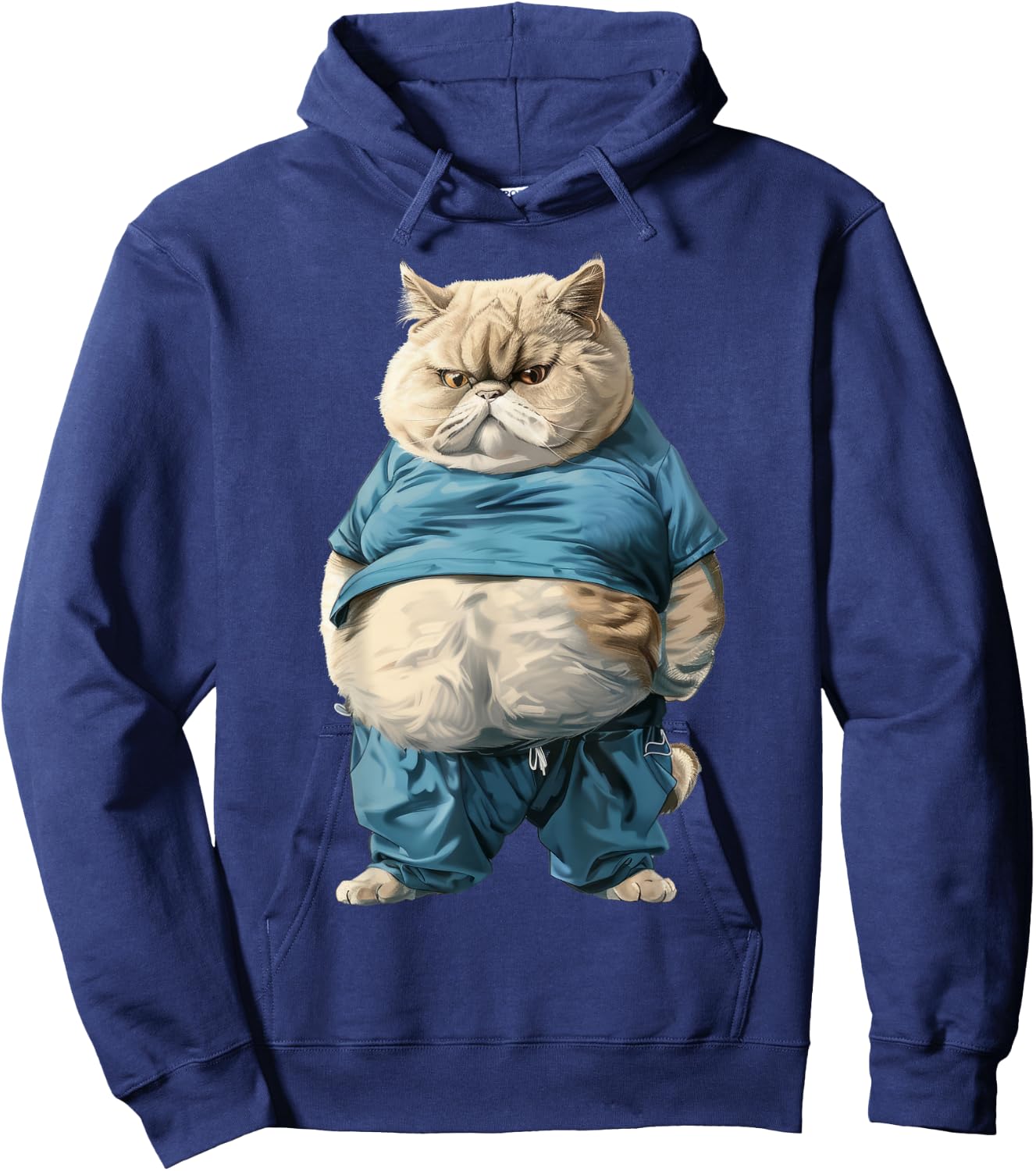 Nourjoy Funny Fat Cat Art Design Fat Kitten Cat Lover , Small, Black Hoodie - Hoodie | Navy