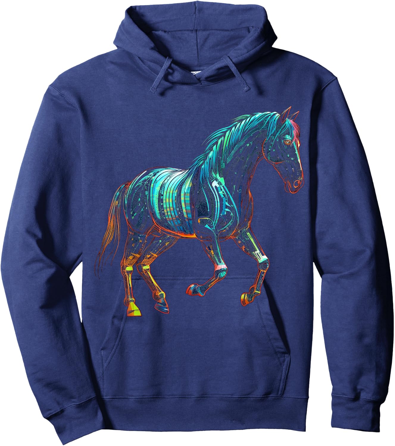 Horse artwork, animal horse Hoodie - Hoodie | Navy