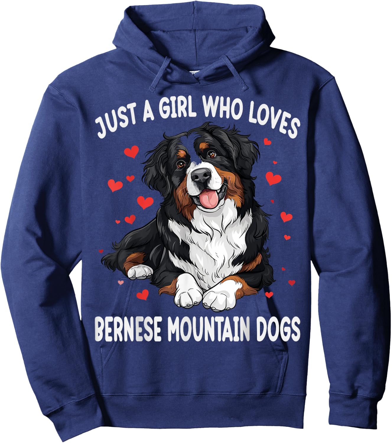 Just a Girl Who Loves Bernese Mountain Berner Dog Lover Hoodie - Hoodie | Navy