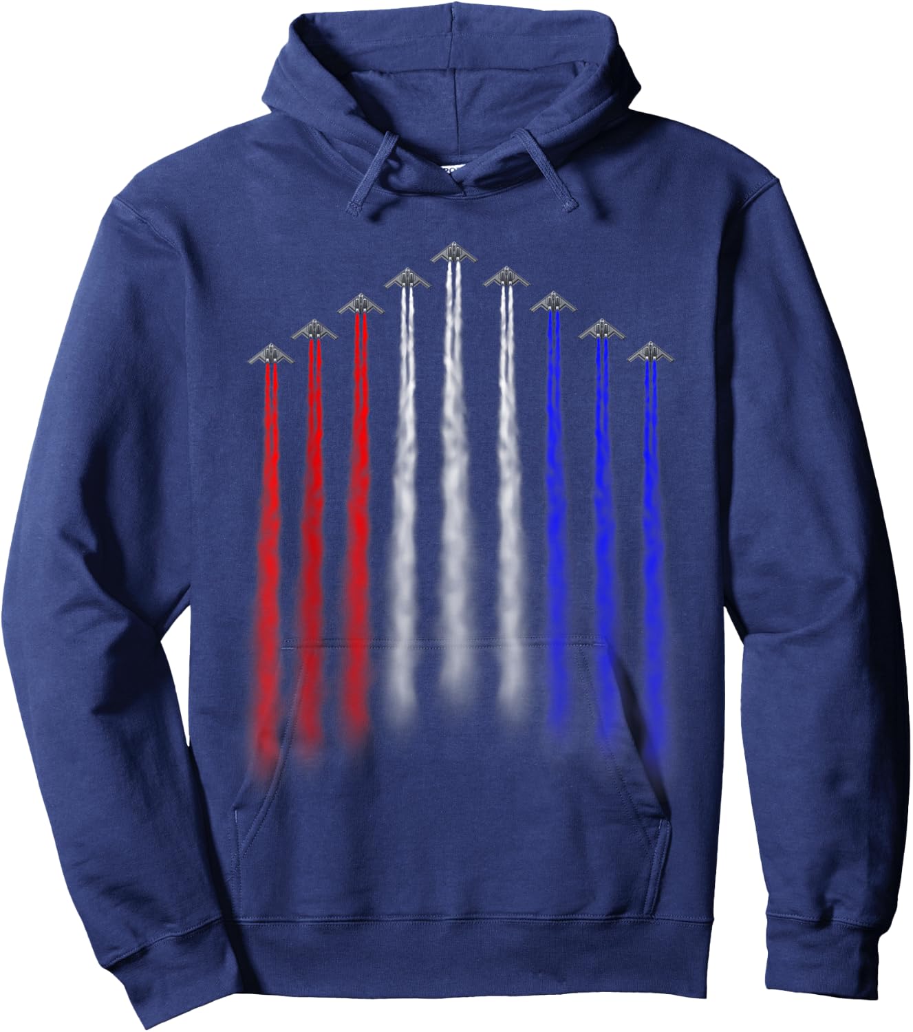 American Independence Bomber Jet Patriotic 4th of July Hoodie - Hoodie | Navy