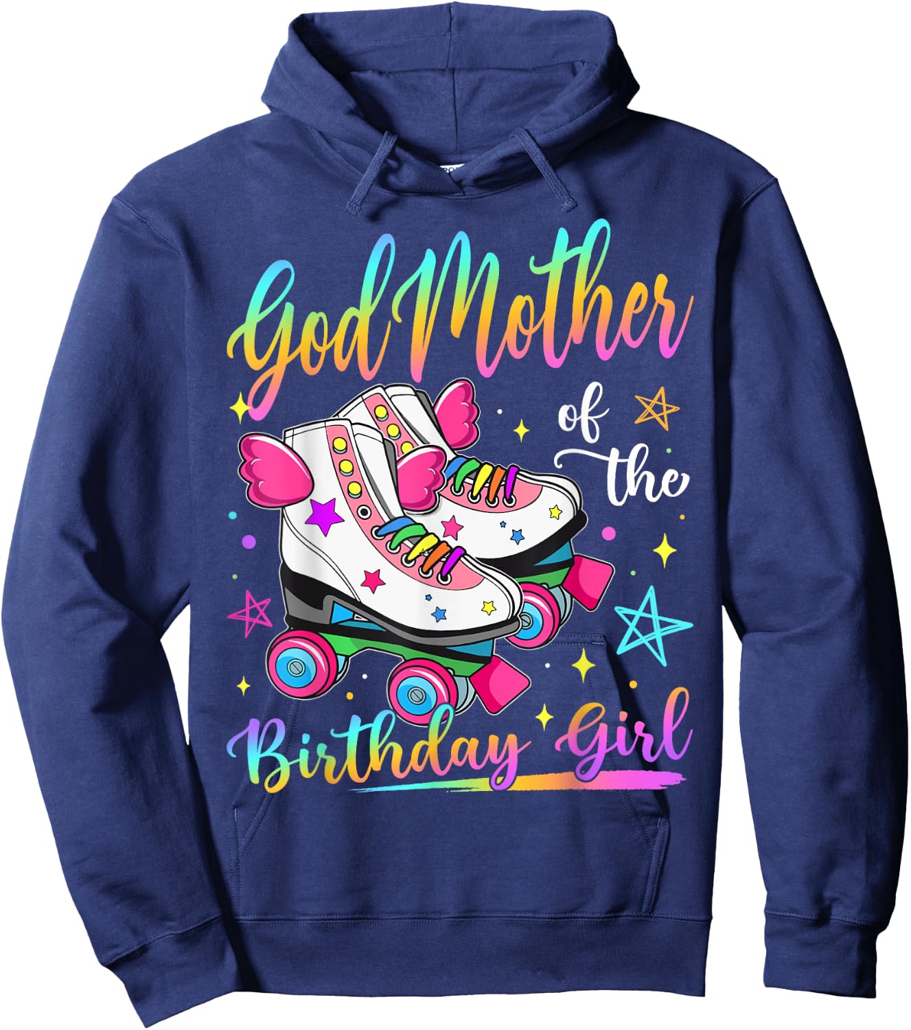 GodMother Of The Birthday Girl Rolling Skate Family Matching Hoodie - Hoodie | Navy