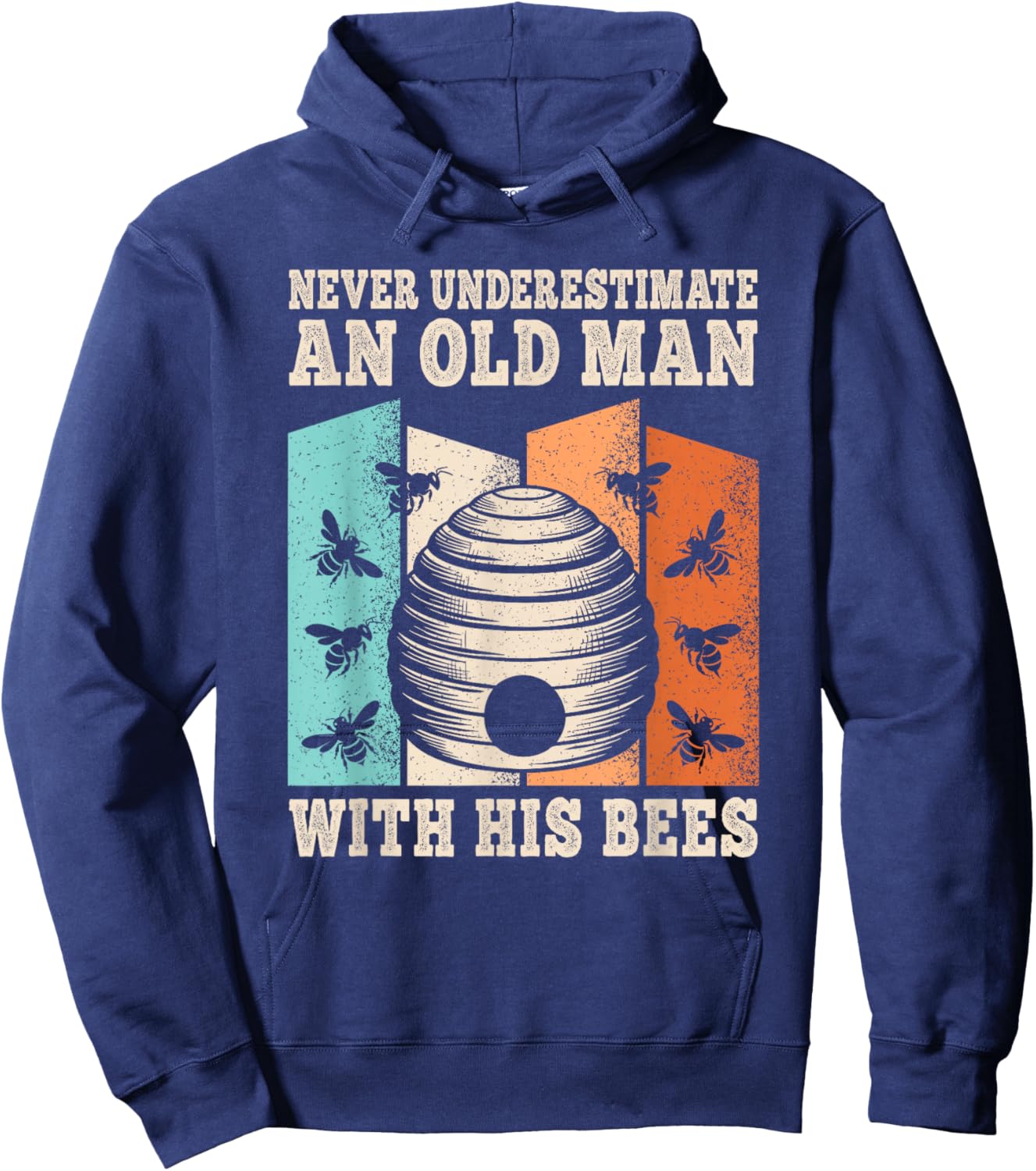 Never Underestimate An Old Man With His Bees Beekeeper Men Hoodie - Hoodie | Navy