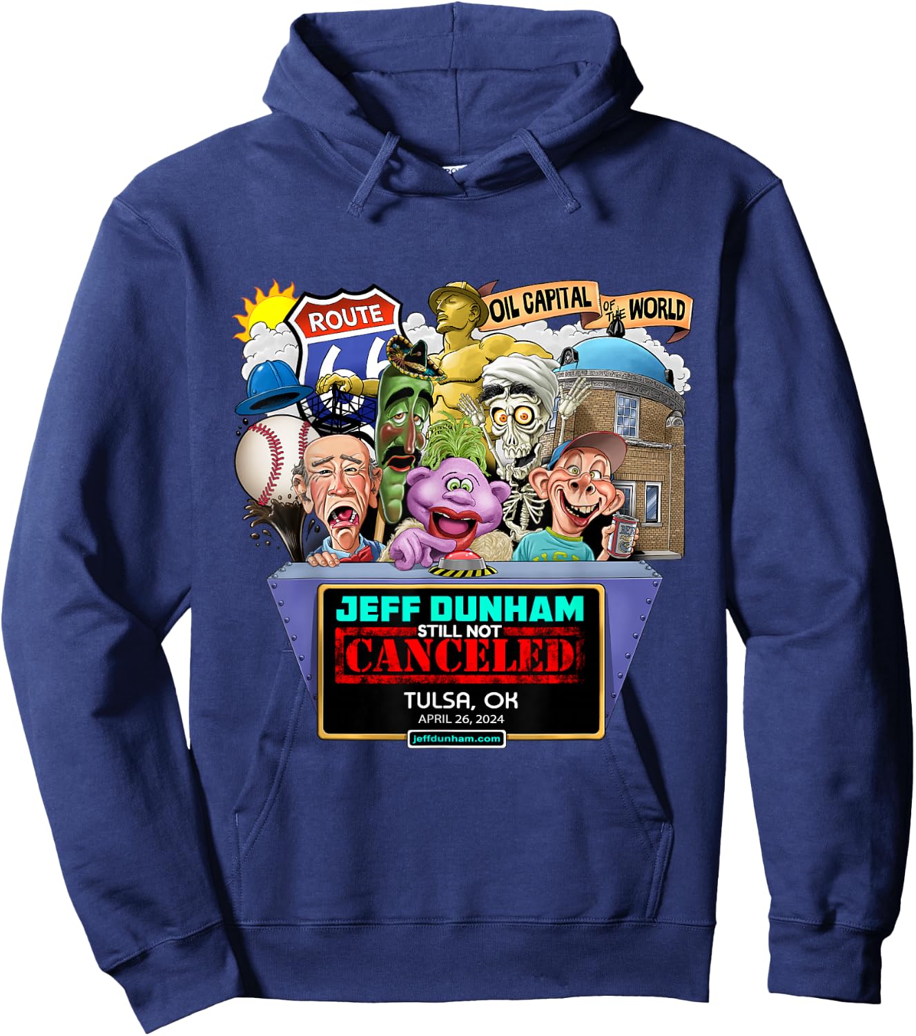 Jeff Dunham Tulsa, OK (2024) Hoodie - Hoodie | Navy