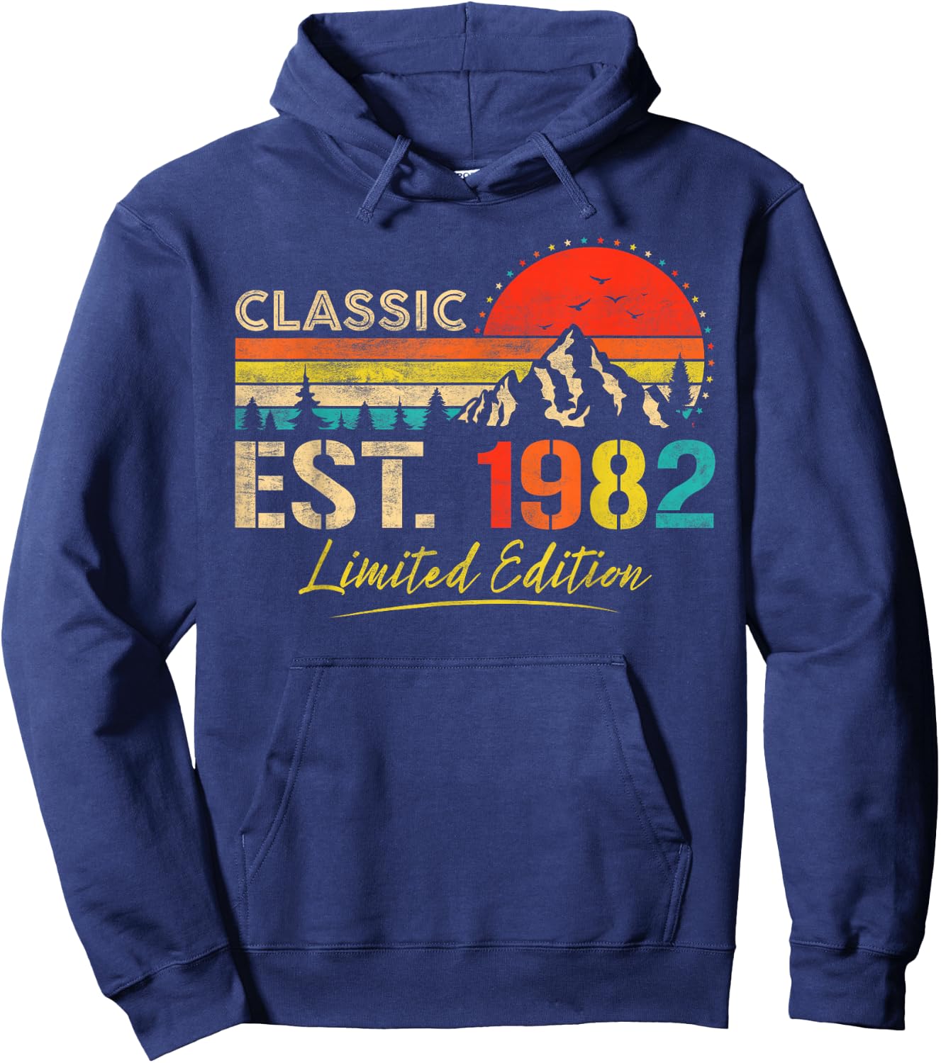 Classic Est 1982 Limited Edition Men Women Vintage Birthday Hoodie - Hoodie | Navy