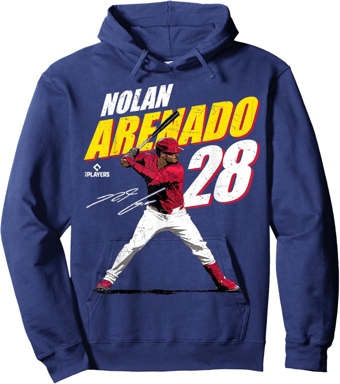 License Champs Nolan Arenado MLBPA St. Louis Baseball Fan , Grey, Small, -Adults, Short Sleeve Hoodie - Hoodie | Navy