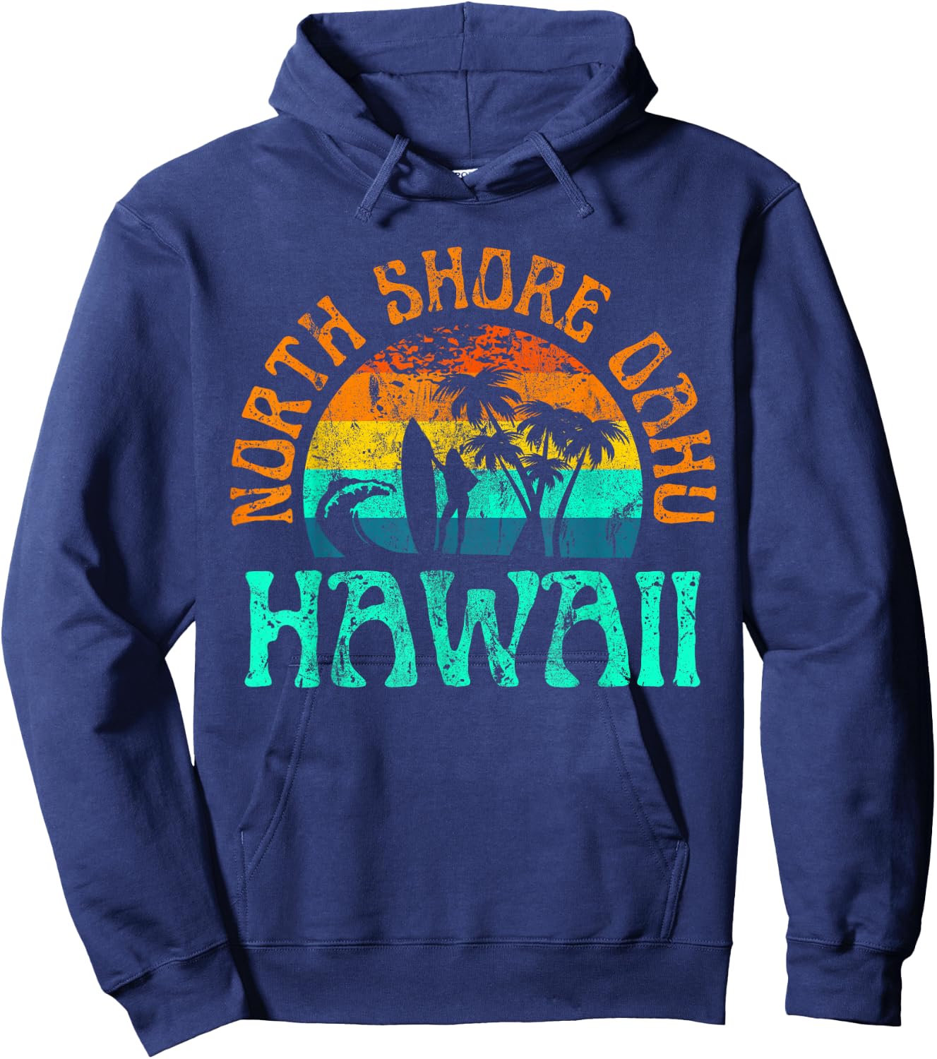 North Shore Oahu Hawaii Surf Beach Surfer Waves Girls Hoodie - Hoodie | Navy