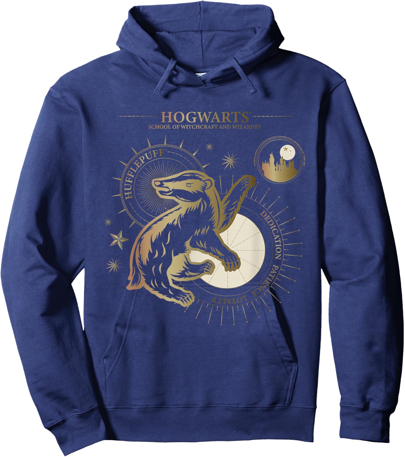 Harry Potter Dedication, Patience, Loyalty, Hufflepuff Hoodie - Hoodie | Navy