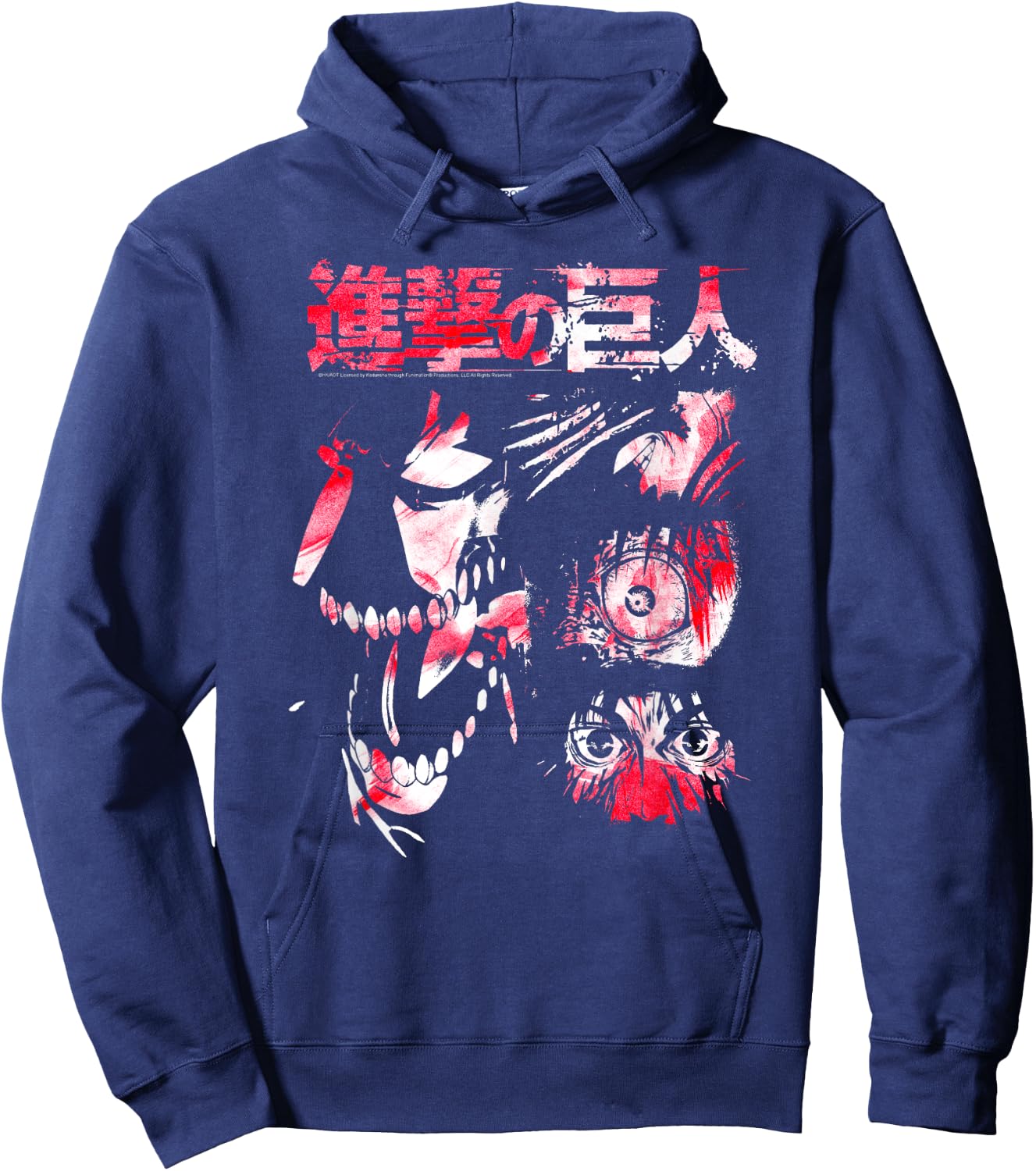 Attack on Titan Titan Transformation Watercolor Anime Hoodie - Hoodie | Navy