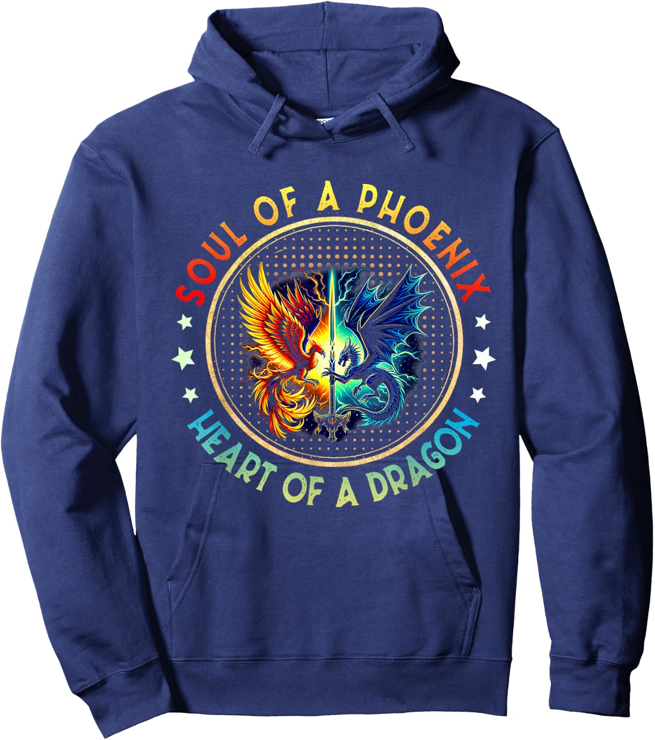 Soul Of Dragon Heart Of A Phoenix Women Kid Hoodie - Hoodie | Navy