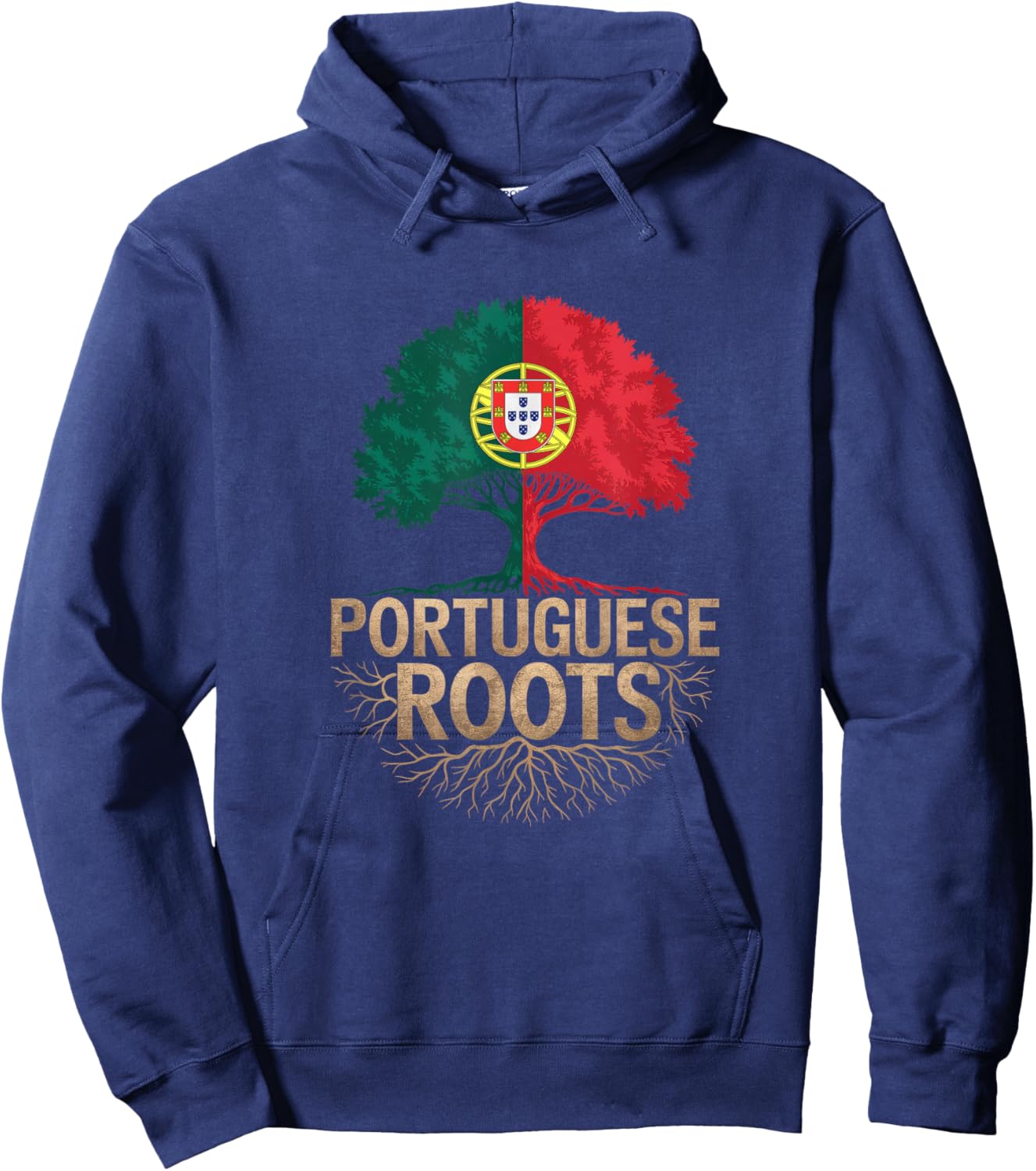 Portuguese Roots - Portugal Flag Colors Family Tree Souvenir Hoodie - Hoodie | Navy