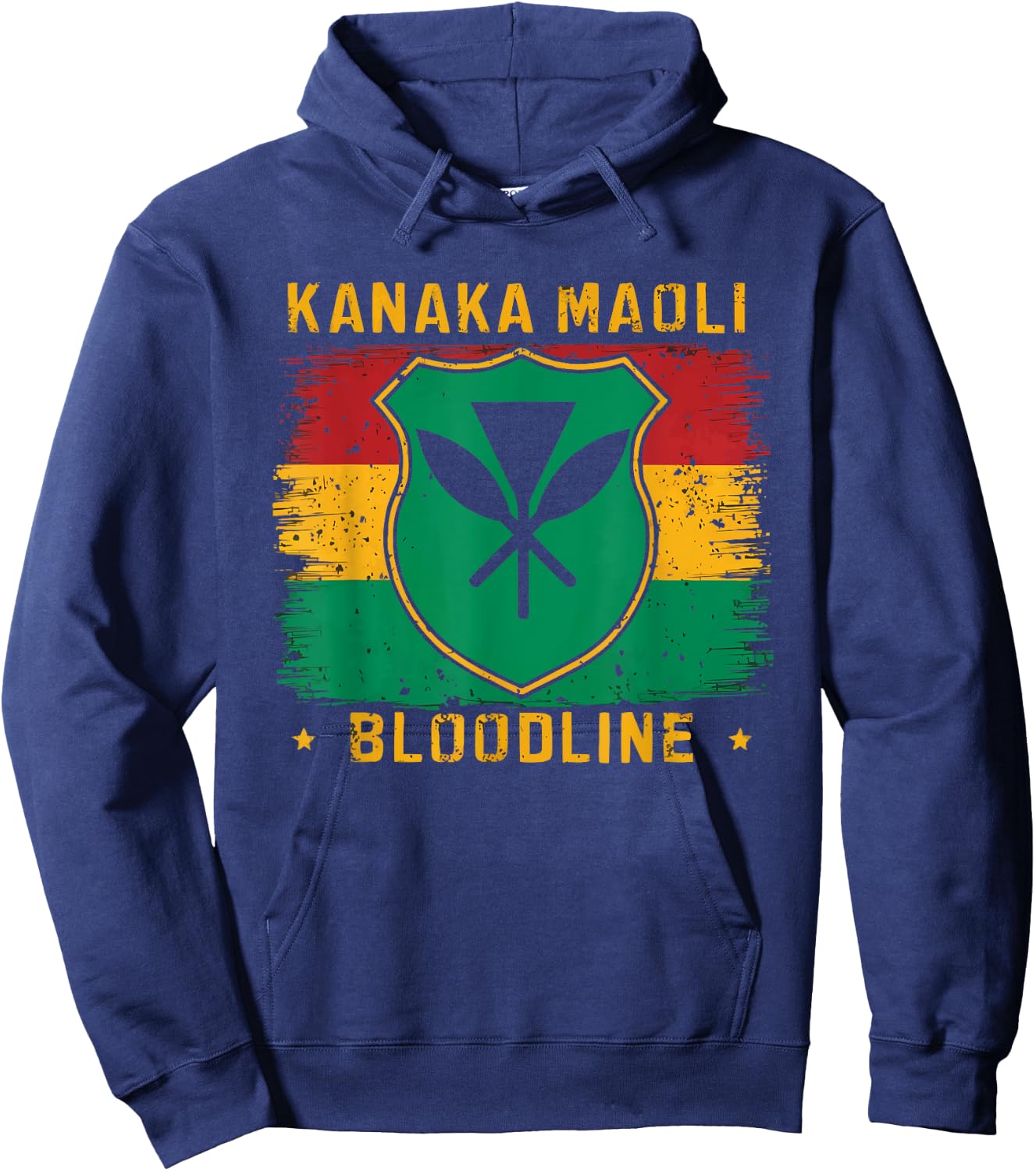 Kanaka Maoli Native Hawaiian Islands Hawaii Flag Hoodie - Hoodie | Navy