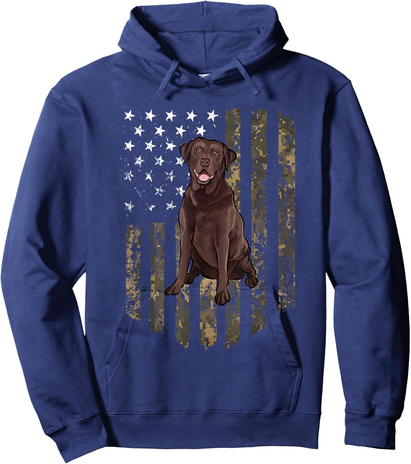Camo American Flag Chesapeake Bay Retriever 4th Of July USA Hoodie - Hoodie | Navy