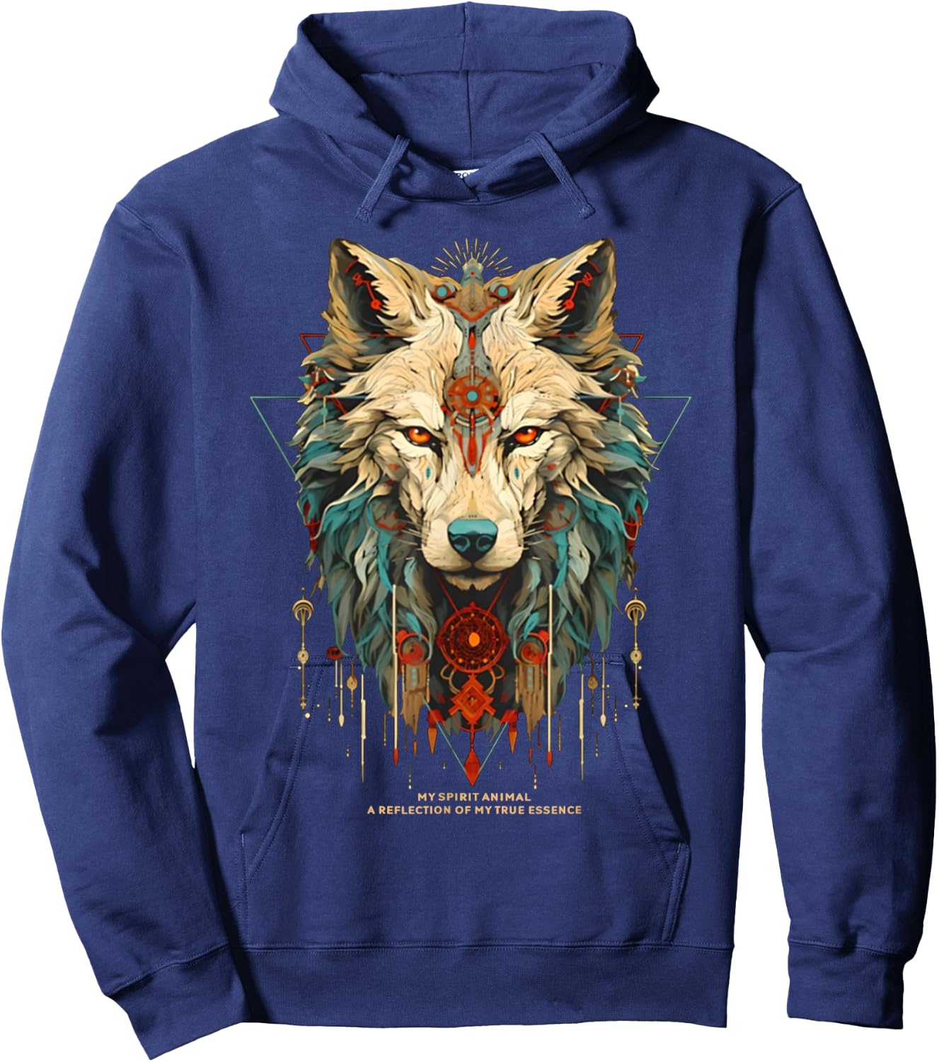 Wolf Spirit Animal Sacred Shaman Native American Clan Hoodie - Hoodie | Navy
