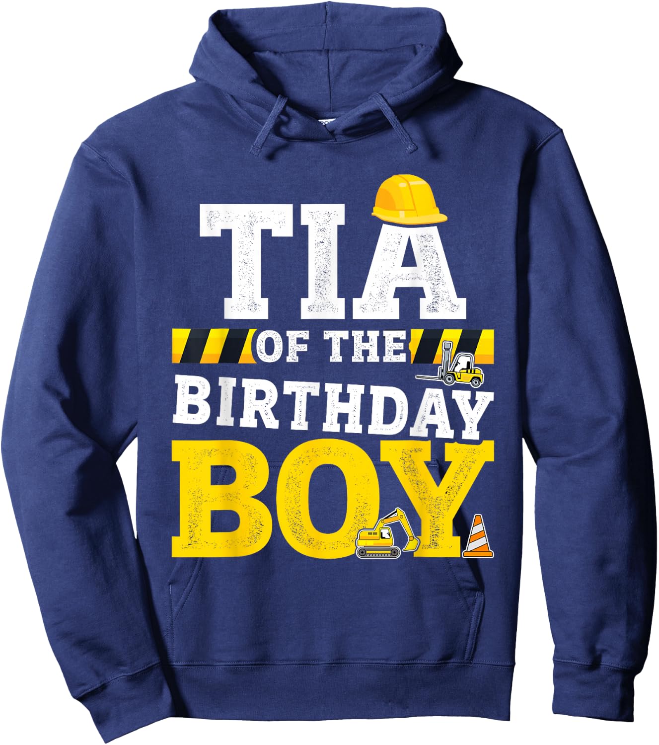 Tia of the birthday boy matching family construction party Hoodie - Hoodie | Navy