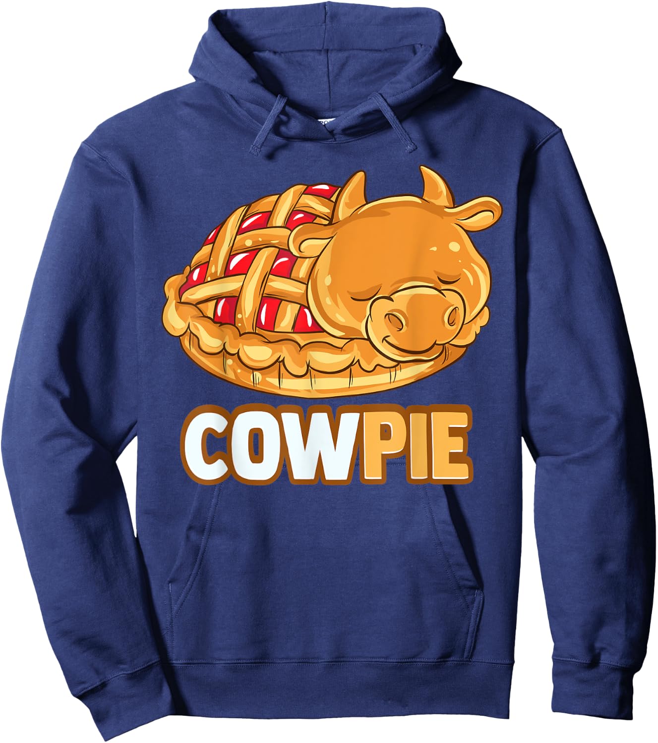 Funny Cowpie Food Crufty Food Lover Cow Animal Cattle Hoodie - Hoodie | Navy