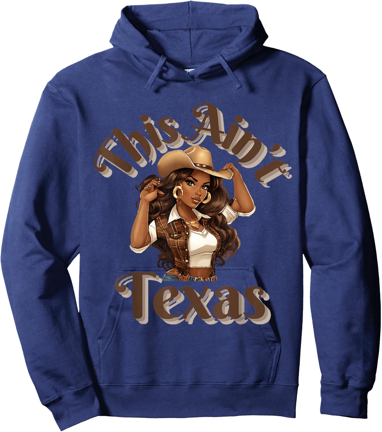 This Ain't Texas African American Cowgirl Western Hoodie - Hoodie | Navy