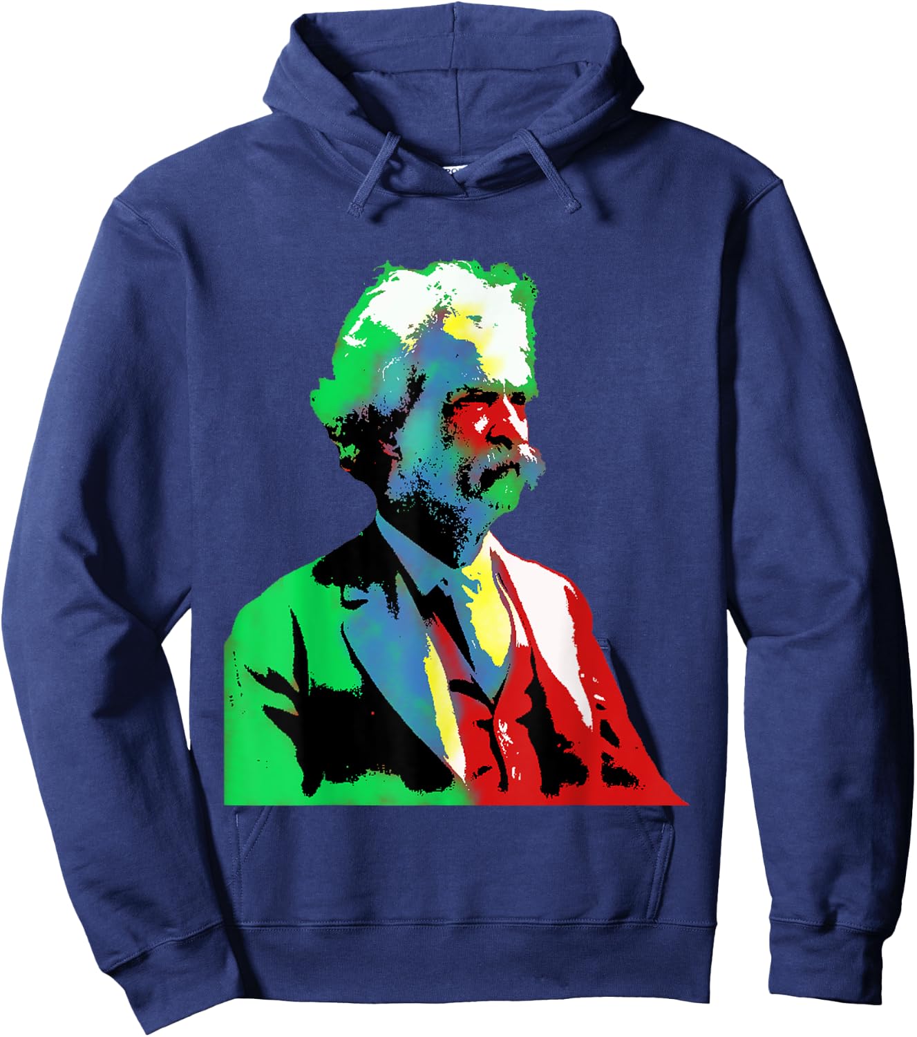 Mark Twain Colorful Old Gentleman Fun Art Hoodie - Hoodie | Navy