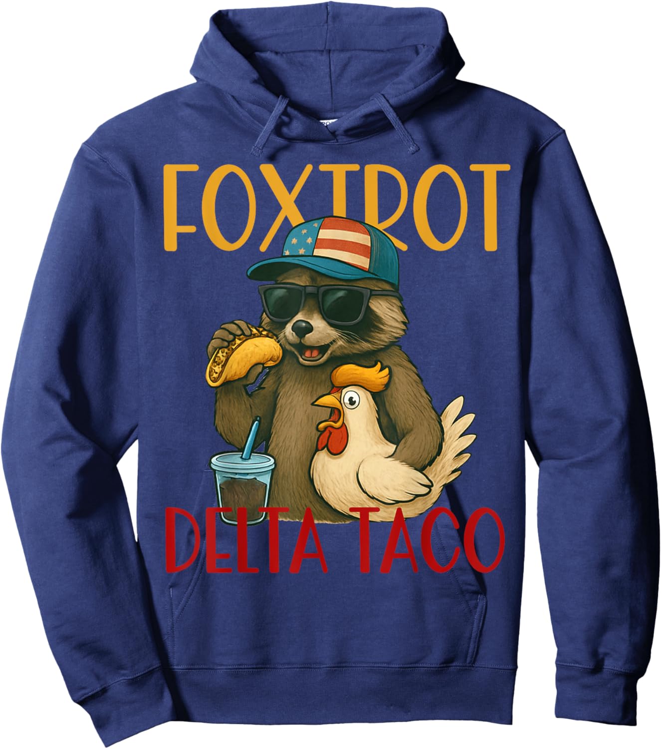Funny Taco Foxtrot Delta Racoon Hoodie - Hoodie | Navy