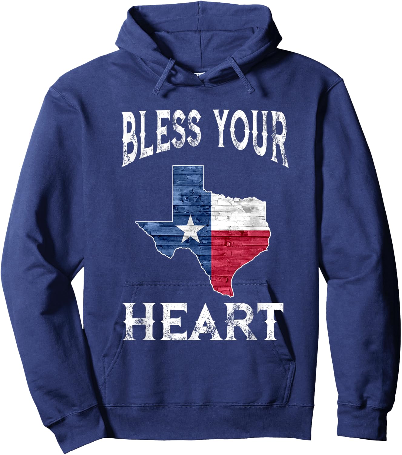 Bless Your Heart Southern Slang Texas State Flag Hoodie - Hoodie | Navy