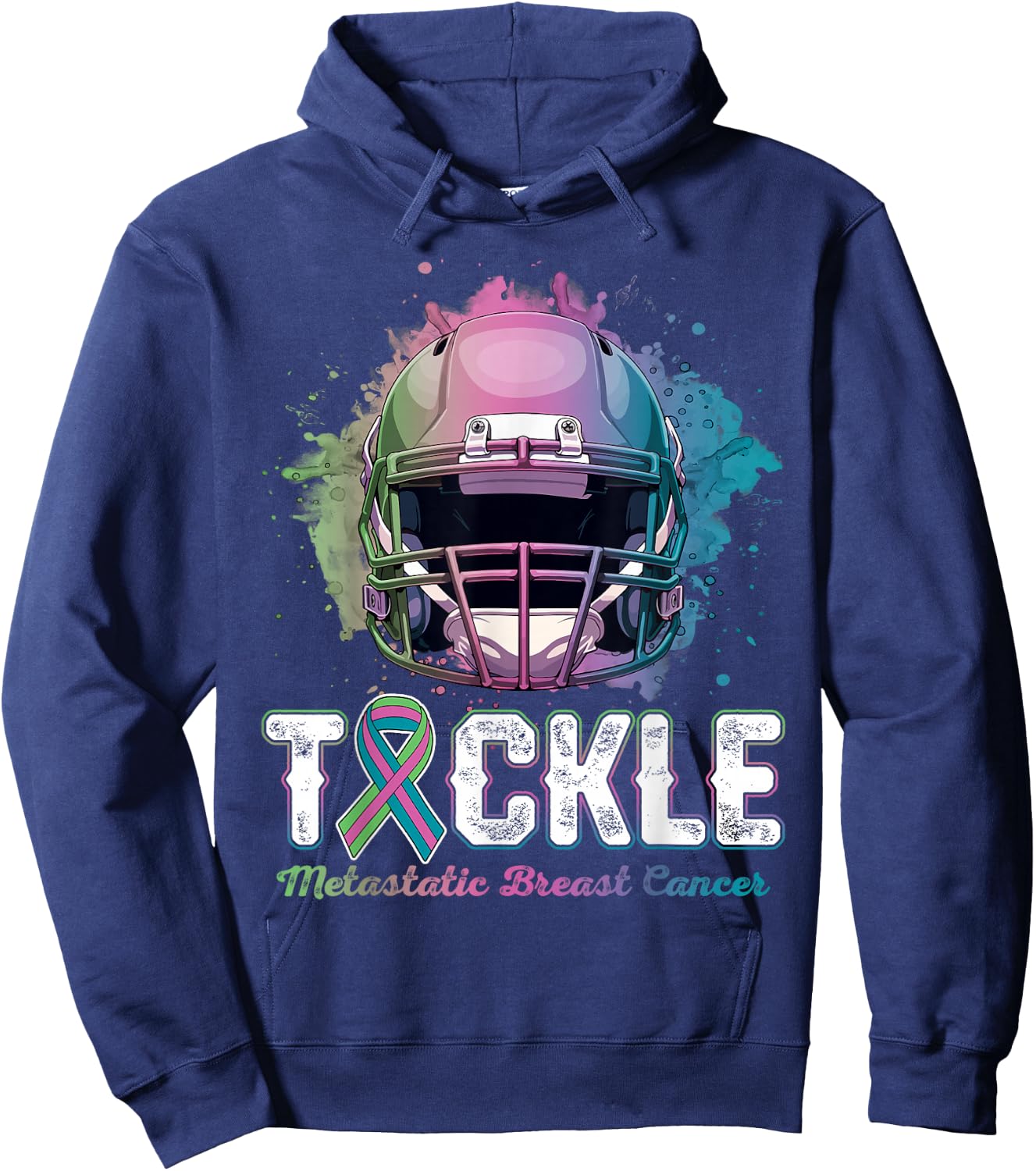 Tackle Metastatic Breast Cancer Awareness Day Football Women Hoodie - Hoodie | Navy