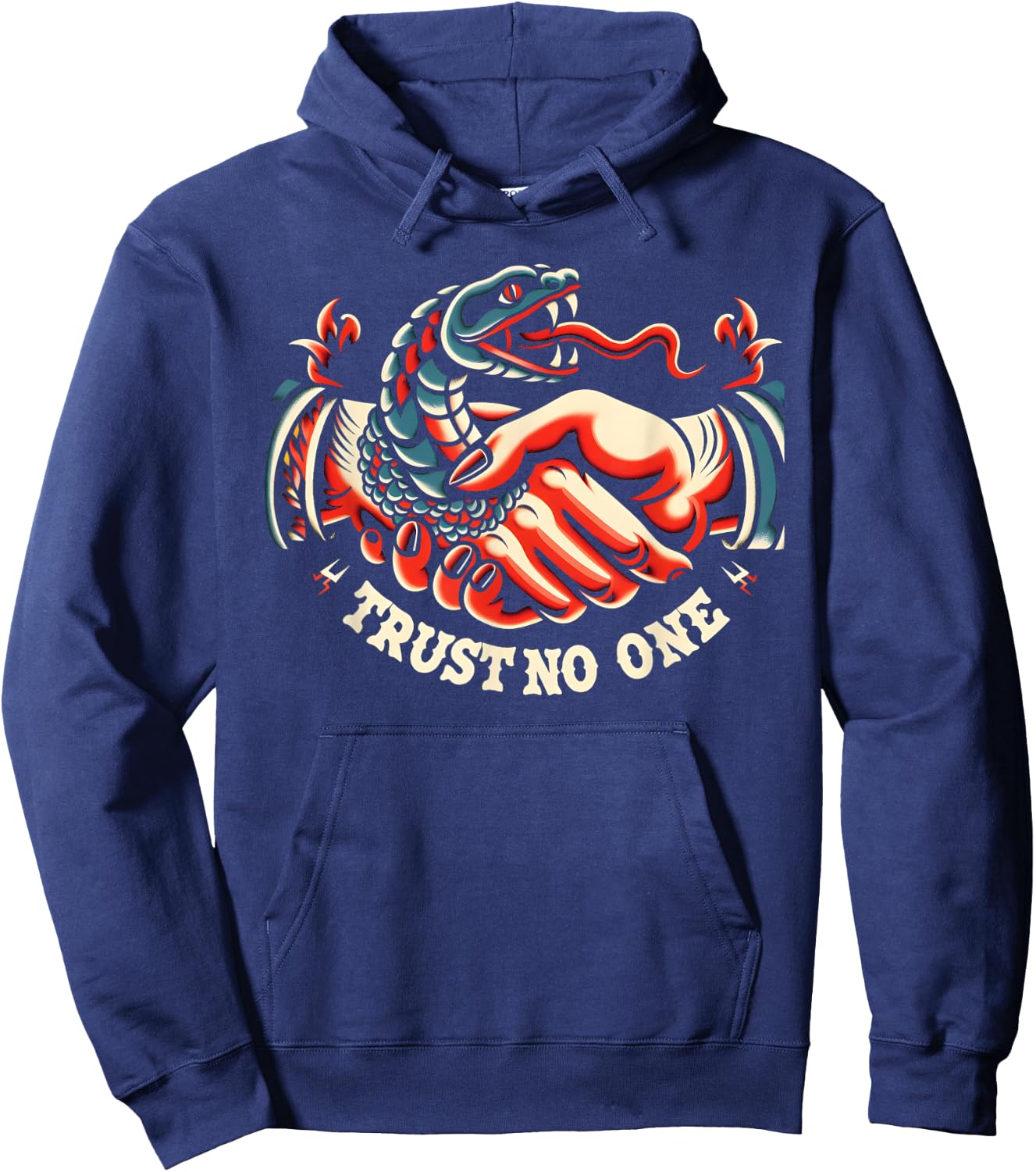 Trust No One Snake Traditional Tattoo Artist Inked Hoodie - Hoodie | Navy