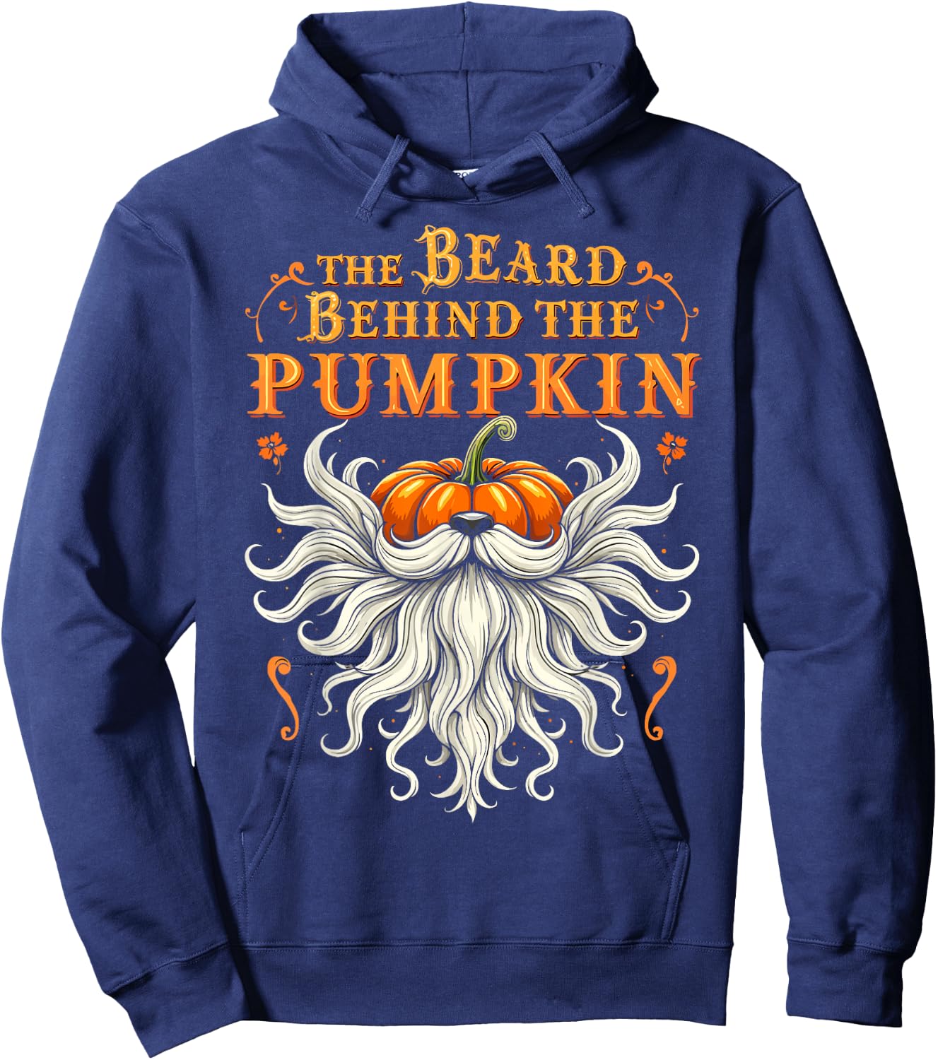 The Beard Behind the Pumpkin Halloween Bearded Men Hoodie - Hoodie | Navy