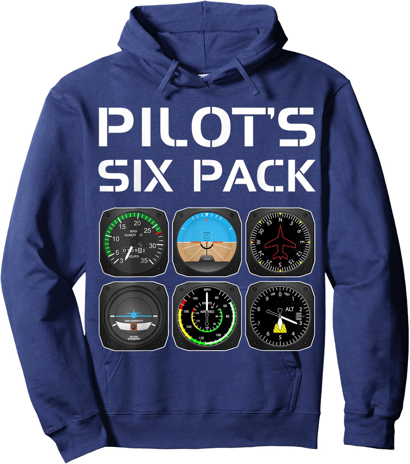 Pilot's Six Pack Funny Pilot Aviation Flying Student Teacher Women Hoodie - Hoodie | Navy