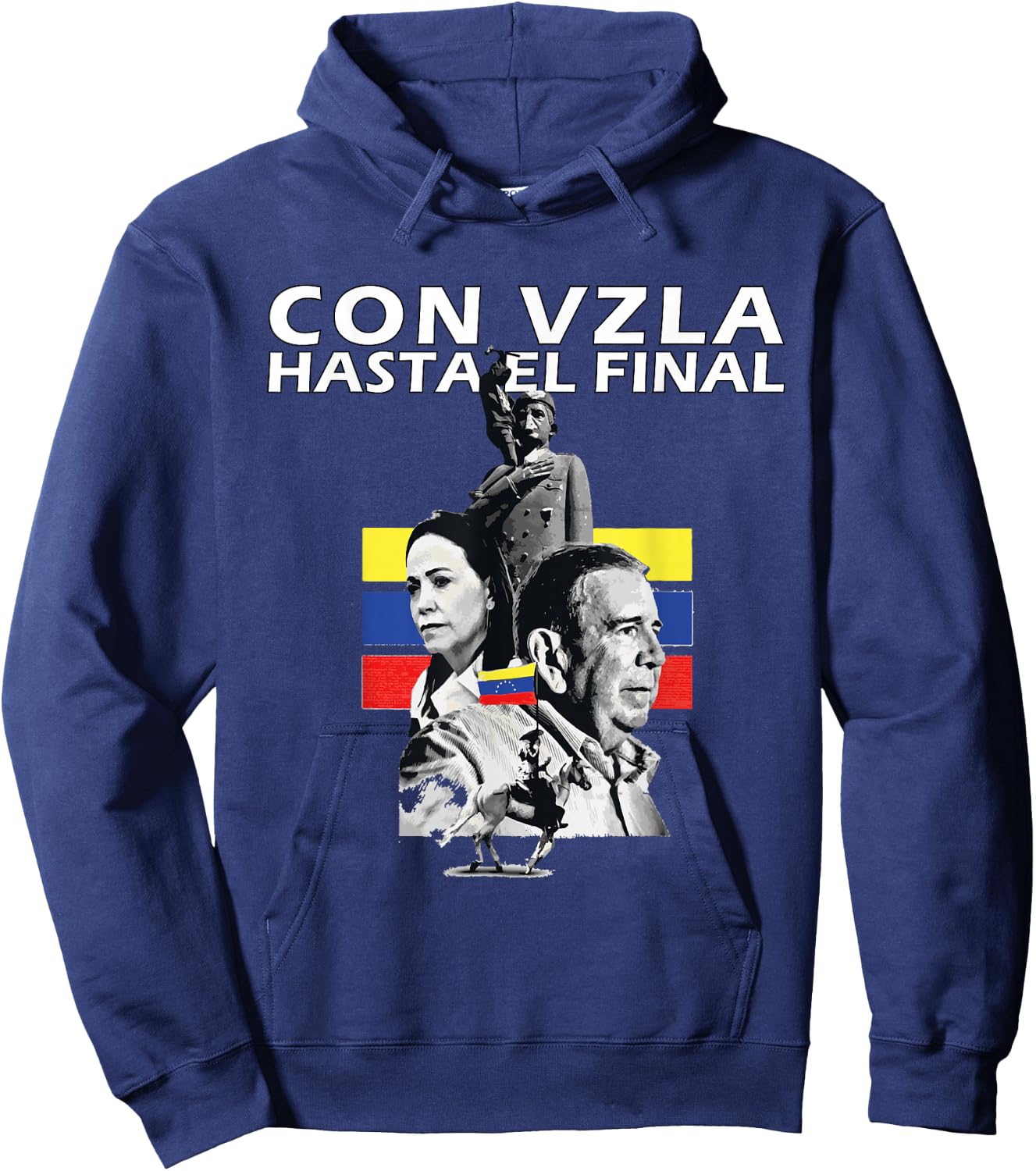 Con Venezuela Hasta el Final Maria Corina Machado Edmundo Hoodie - Hoodie | Navy