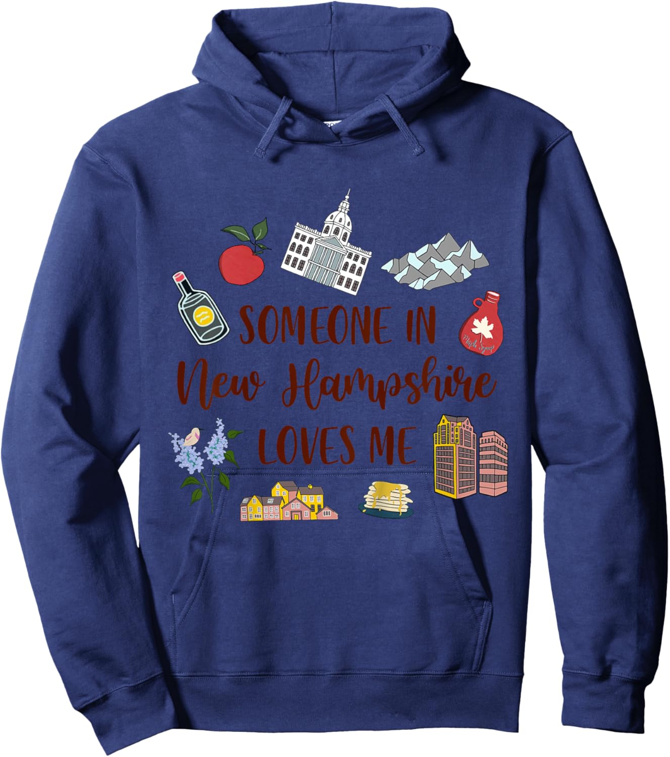 Kids New Hampshire Baby Travel Someone In New Hampshire Loves Me Hoodie - Hoodie | Navy