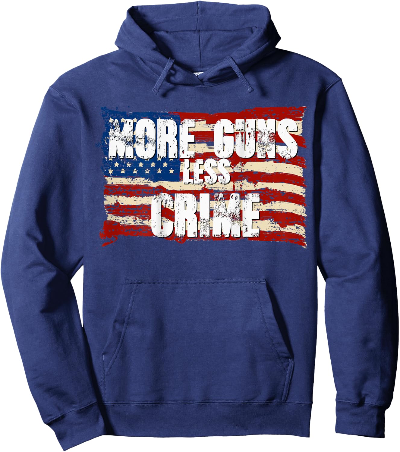 More Guns Less Crime Shirt Pro Gun USA American Flag Patriot Men Hoodie - Hoodie | Navy