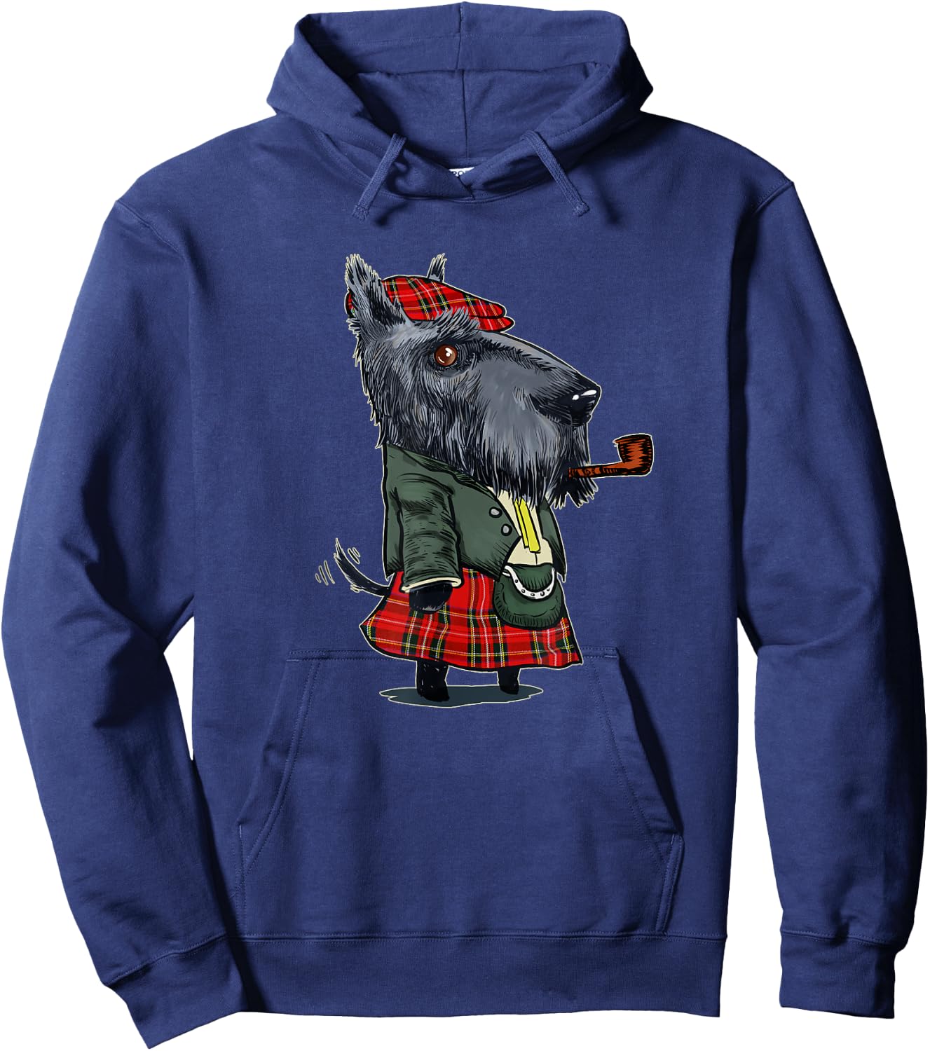 Funny Scottish Terrier Scotland Kilt Gift Hoodie - Hoodie | Navy