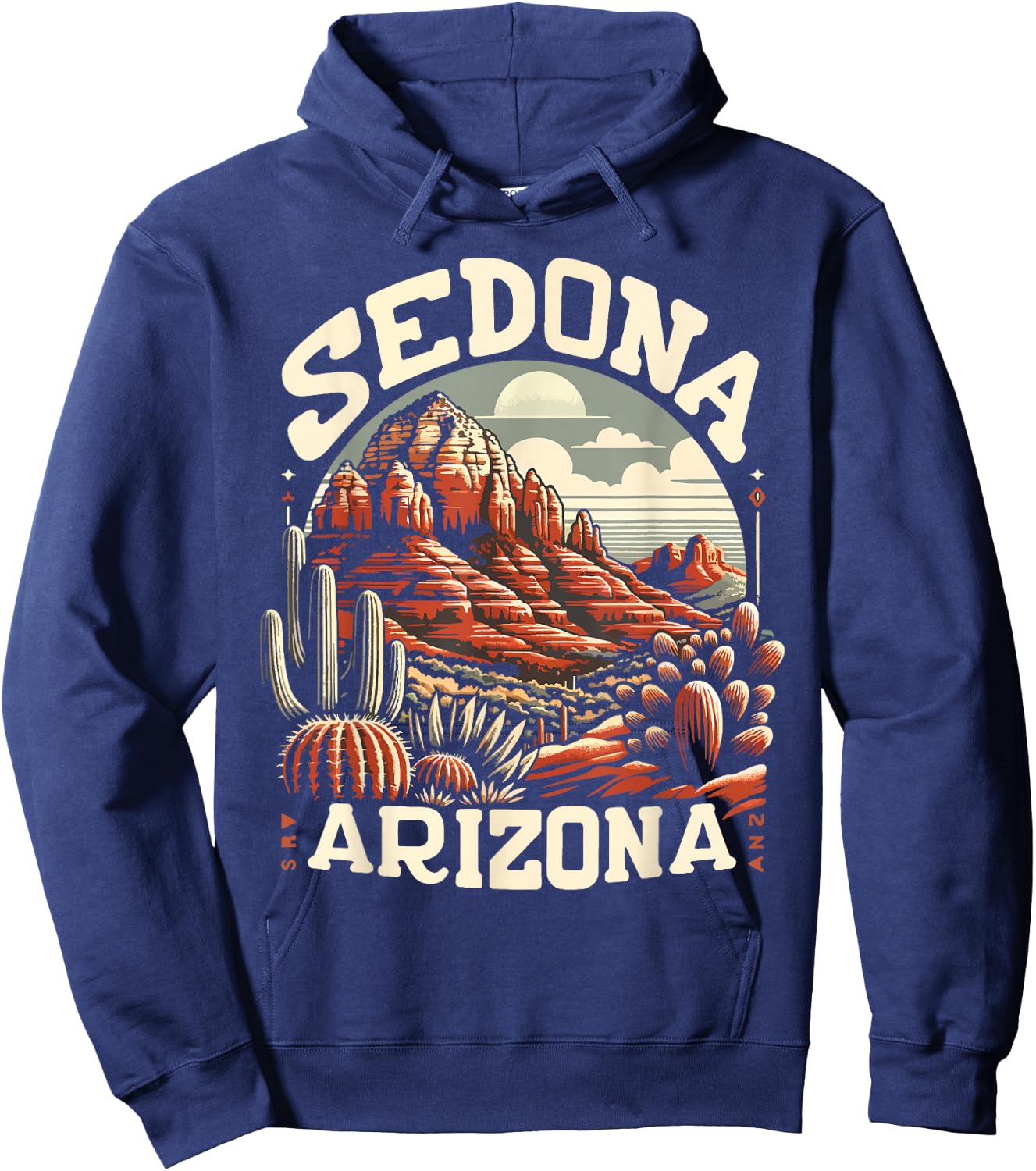 Sedona Arizona Nature Hiking Outdoor Mountain Retro Vintage Hoodie - Hoodie | Navy