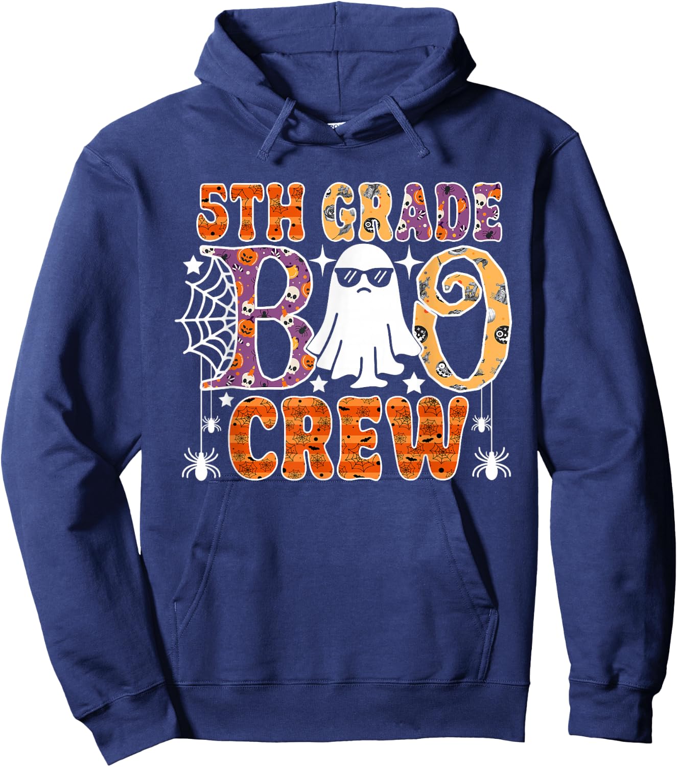 5th Grade Boo Crew Funny Halloween Teachers Students Hoodie - Hoodie | Navy