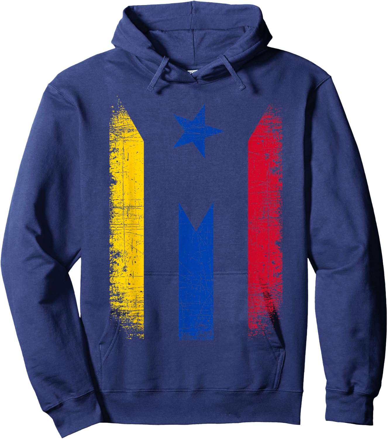 Colombia Puerto Rico Flag Retro Vintage Boricua Colombian Hoodie - Hoodie | Navy