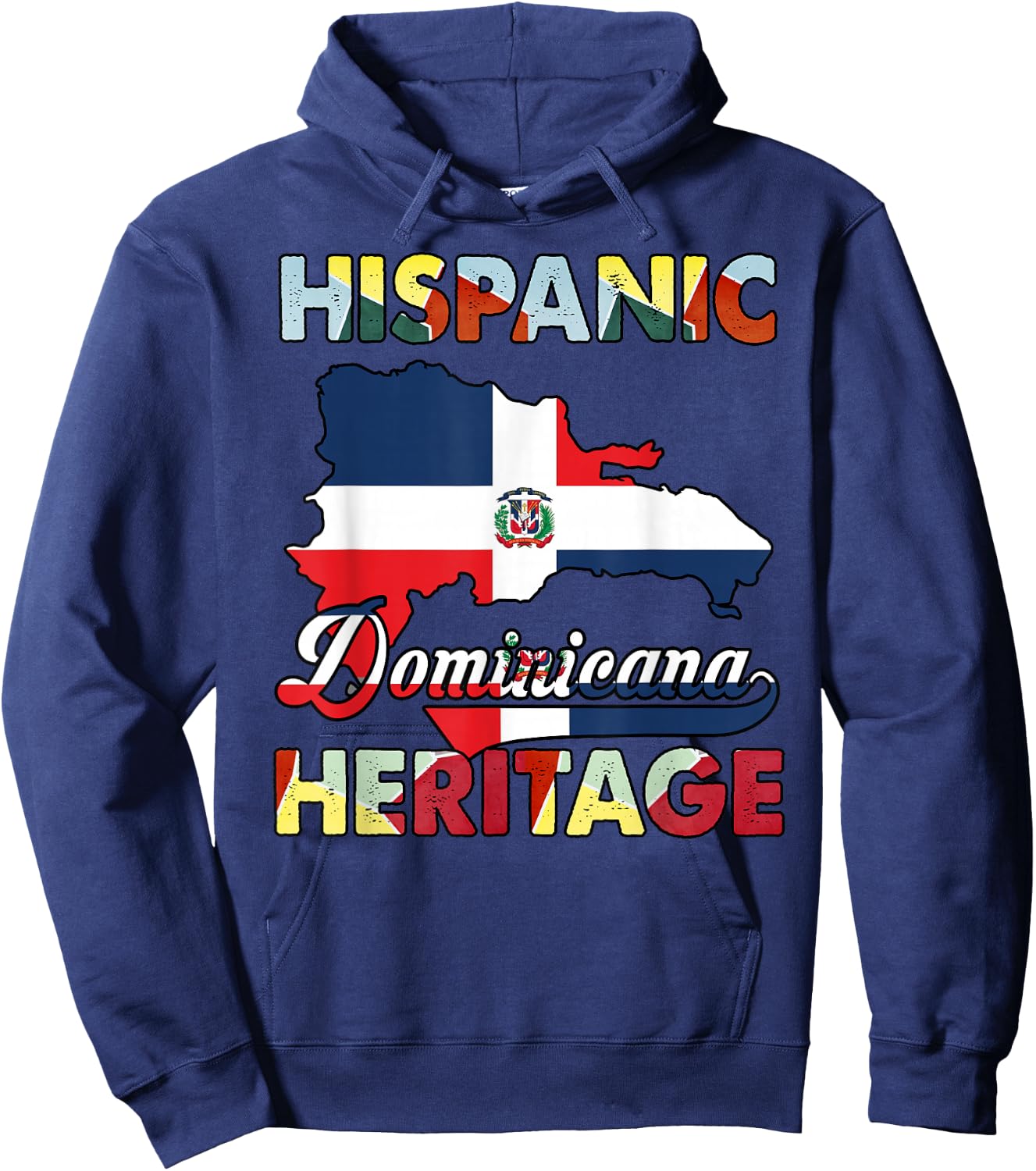 Dominican Republic Flag Hispanic Heritage Month Dominicana Hoodie - Hoodie | Navy