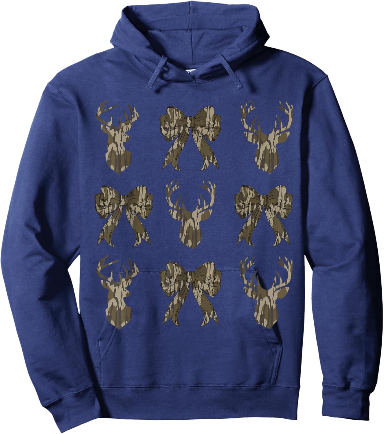 Camouflage Old Camo Bow Camo Coquette Bow Deer Hunting Hoodie - Hoodie | Navy