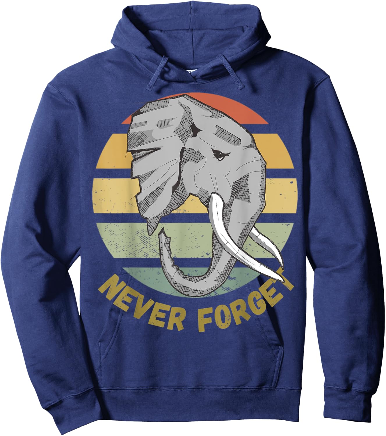 Vintage Never Forget Elephant Safari Gift African Wildlife Hoodie - Hoodie | Navy