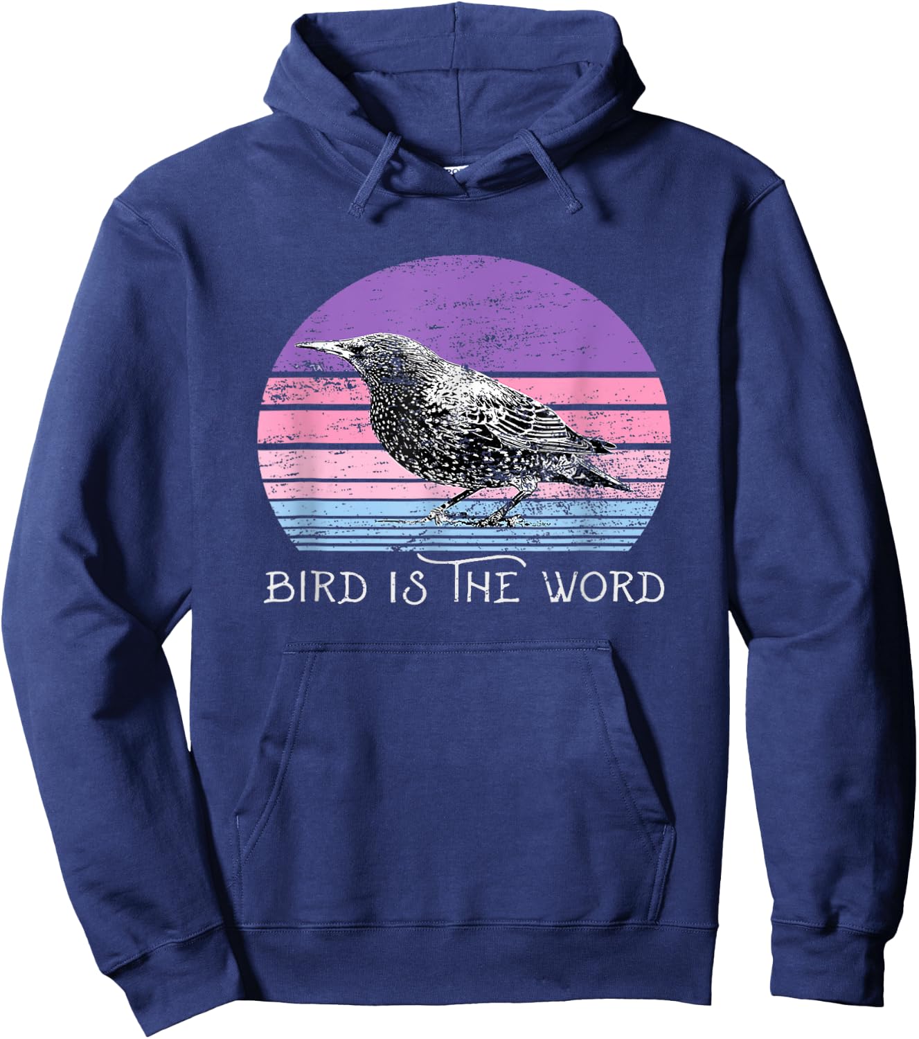 Vintage-Bird-is-The-Word- -Women's-Men's-Animal-Lover Hoodie - Hoodie | Navy