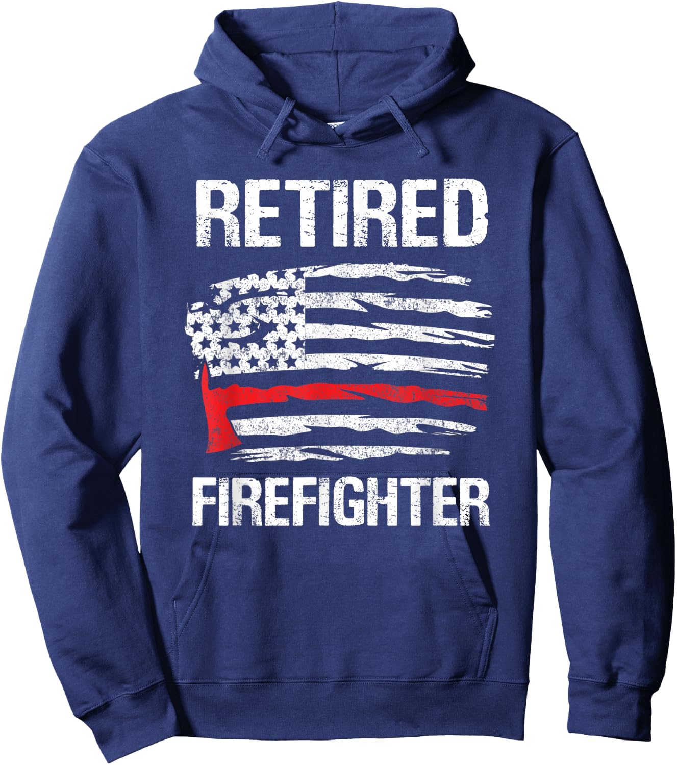 Retired Firefighter Fireman Retirement UAS flag party funny Hoodie - Hoodie | Navy