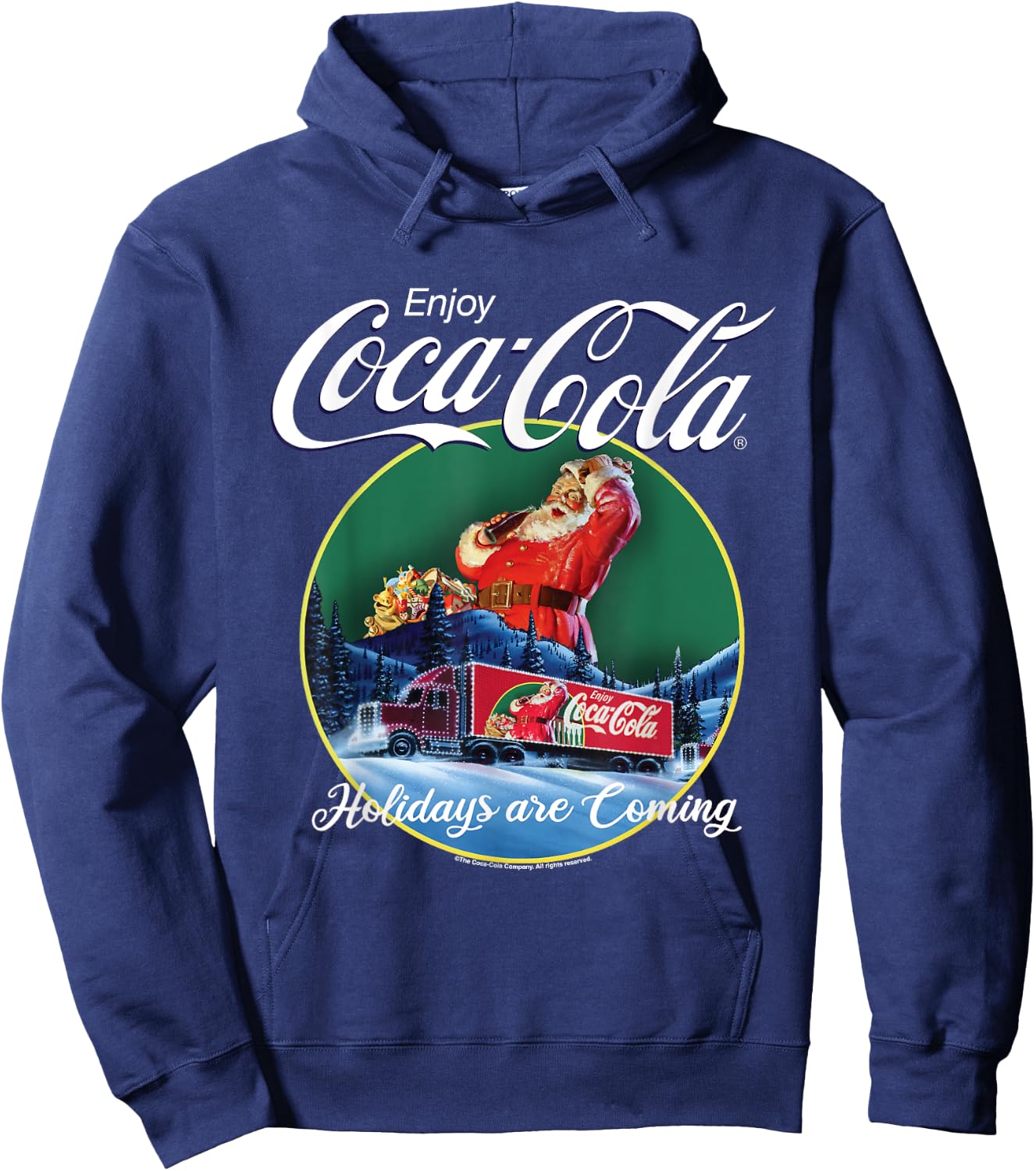 Coca Cola Christmas Holidays Are Coming Truck Hoodie - Hoodie | Navy